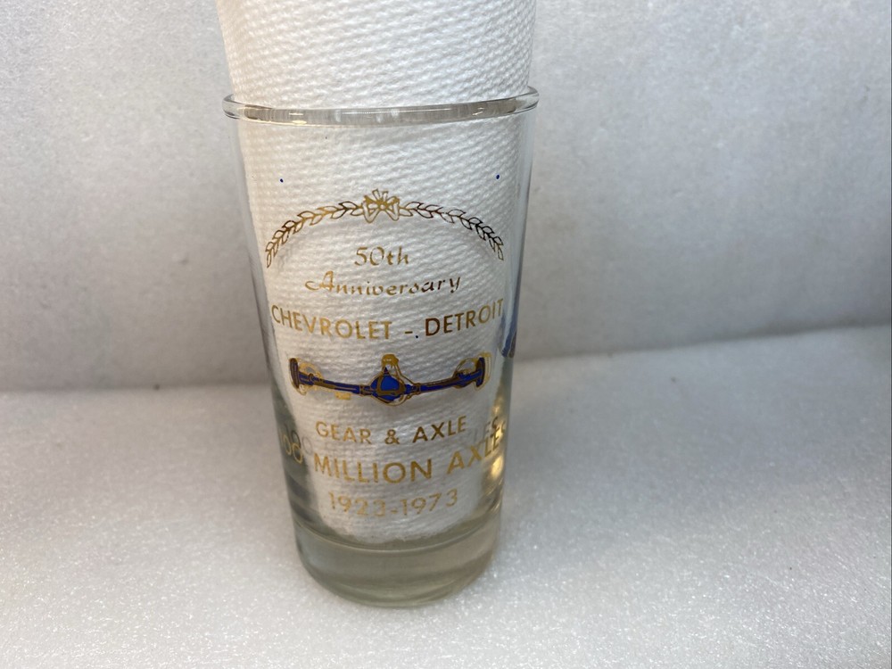 Vintage Chevrolet Detroit Gear & Axle Glass 1973 50th Anniversary