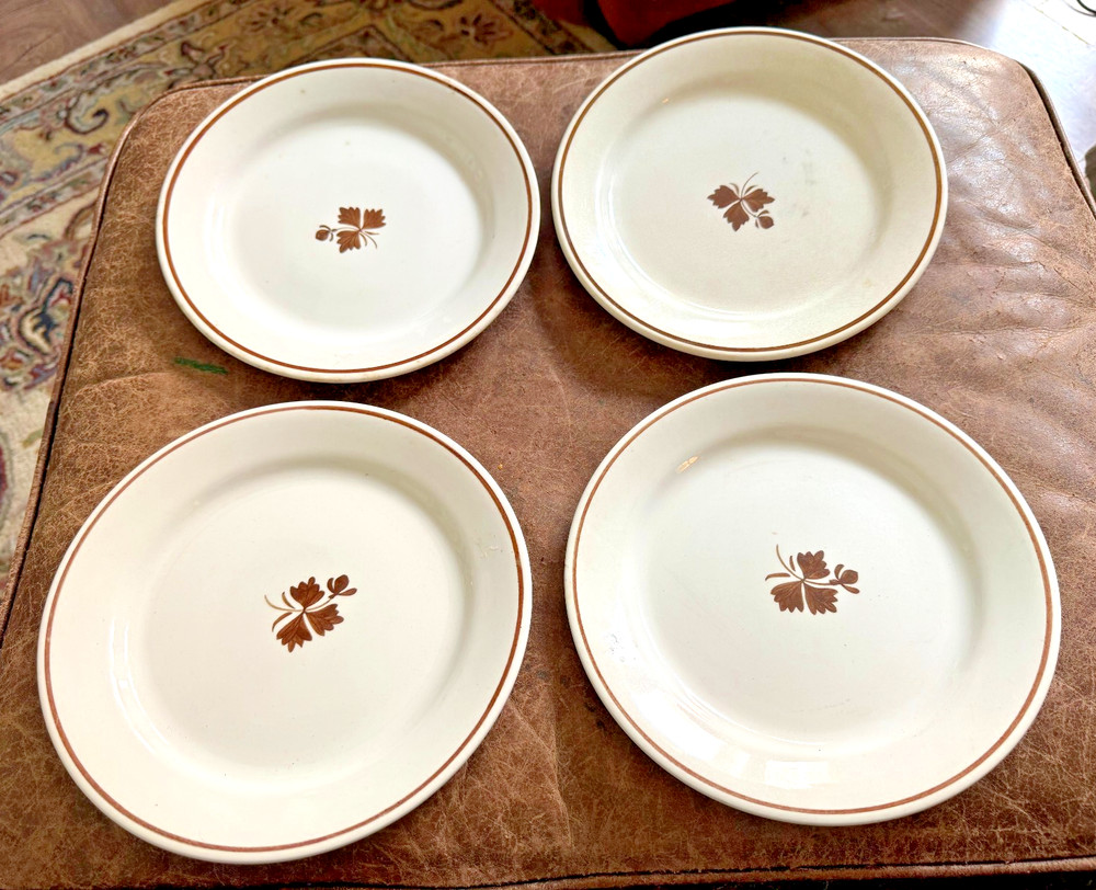 4 Antique Royal Ironstone China Alfred Meakin England TEA LEAF PLATES 8.75