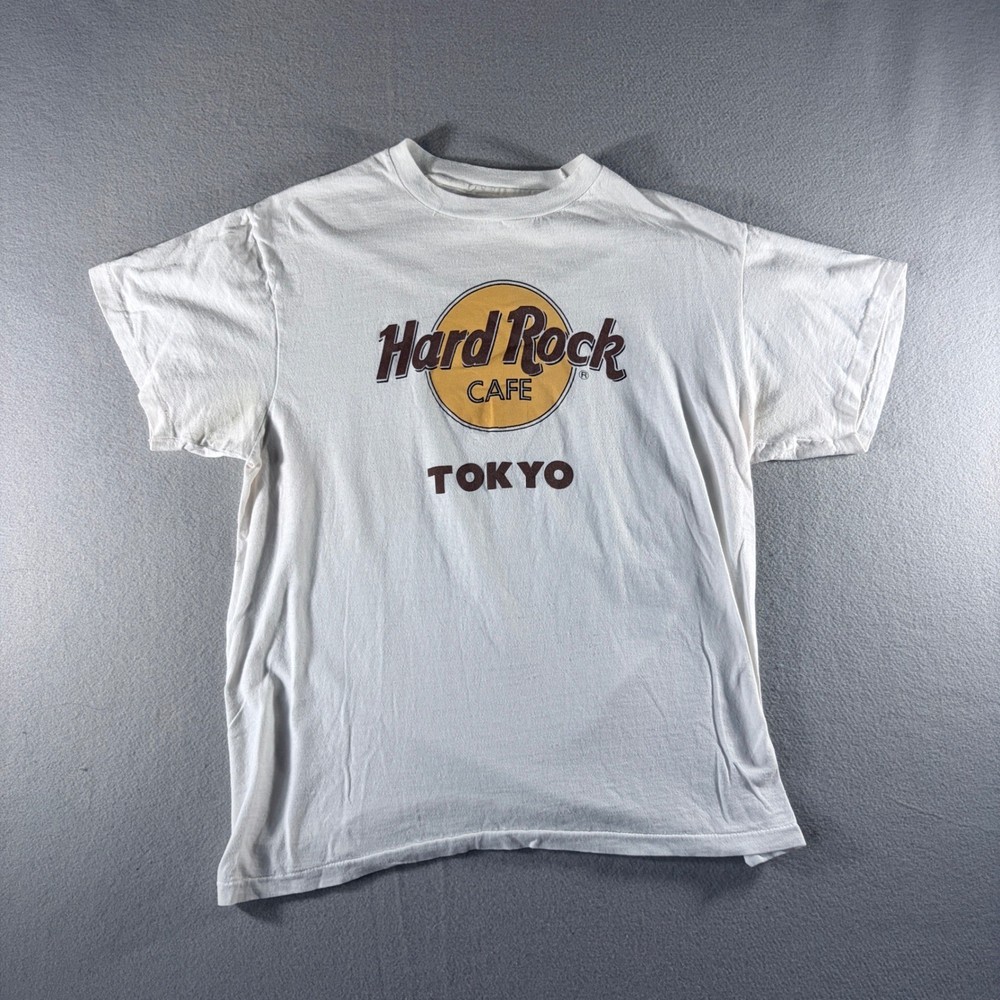 Vintage Hard Rock Cafe Tokyo T Shirt White Hanes Mens Large Made in USA 90s