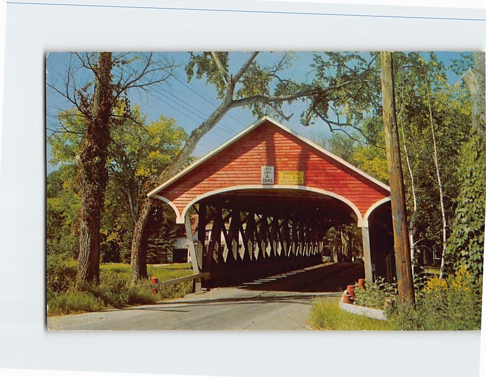 Postcard Entrance to Covered Bridge Lancaster New Hampshire USA