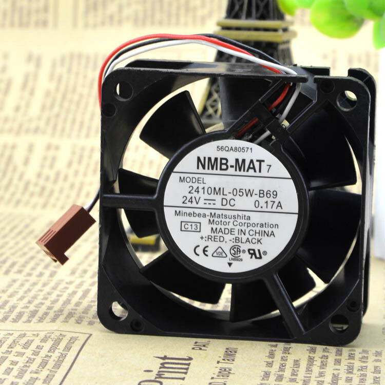 1 pcs 2410ML-05W-B69 6025 24V 0.17A inverter fan 3 wire #F22
