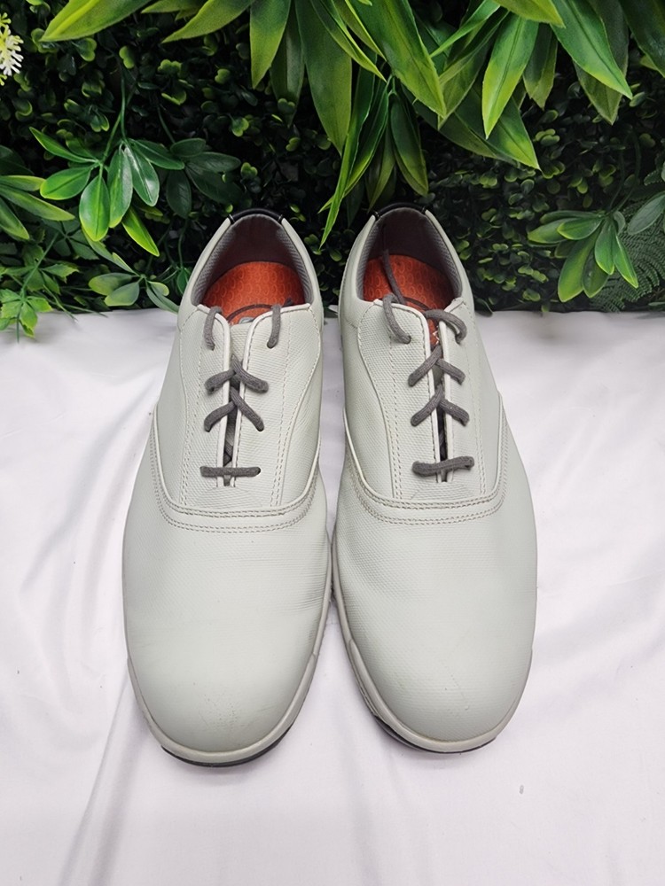 FootJoy Contour Series Golf Shoes White Gray Mens Size 10.5M Soft Spike Athletic