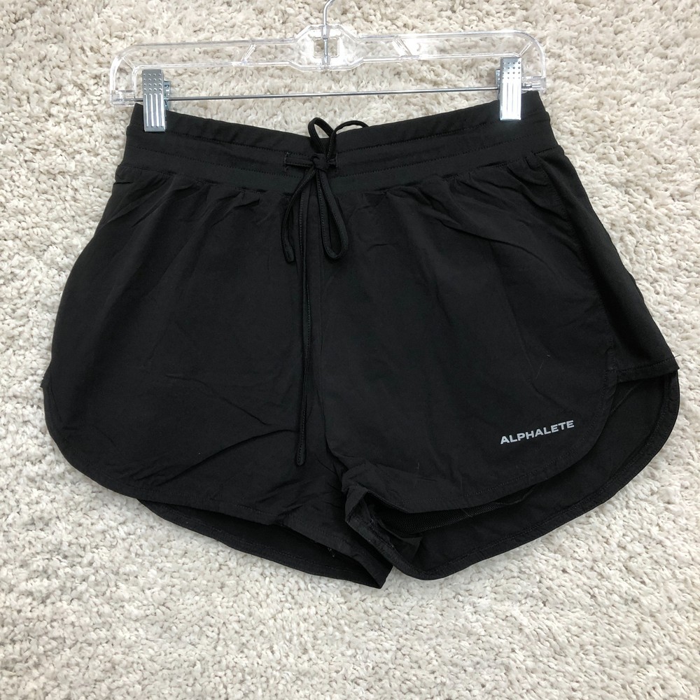 Alphalete Shorts Small Adult Black High Rise Stretch Athletic Training Womens S