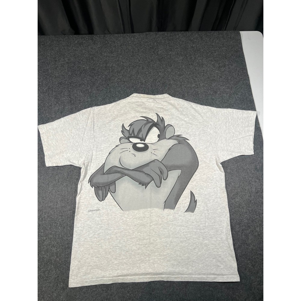 Vintage Tasmanian Devil Taz Wear T-Shirt Heather Grey Changes 90s LooneyTunes XL