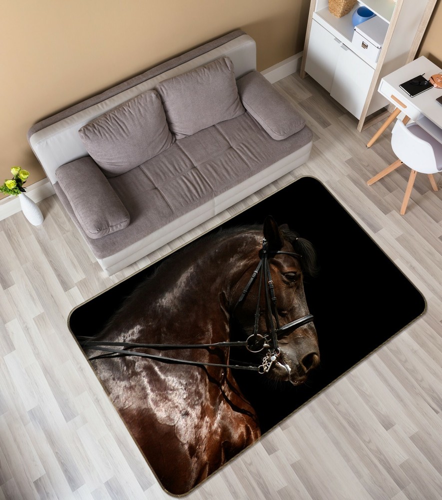 3D Brown Horse O3045 Animal Non Slip Rug Mat Elegant Photo Carpet Fay