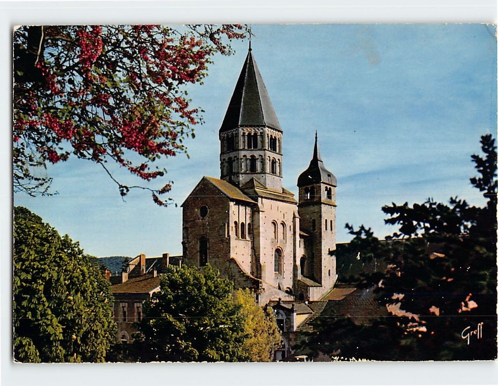 Postcard Cluny Abbey in Burgundy France
