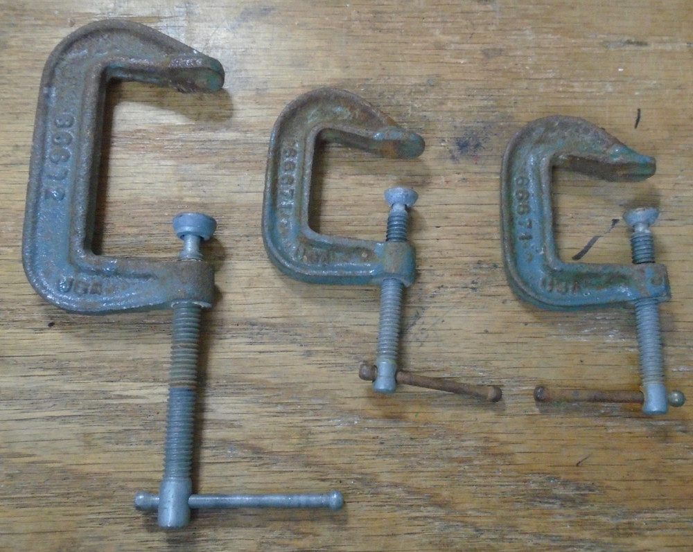 Lot of 3 Vintage Craftsman C Clamps 1- 66672 (2