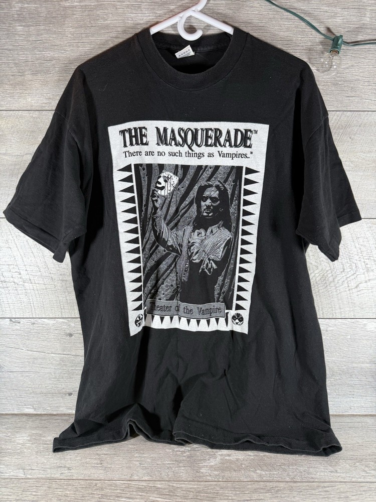 VTG Vampire The Masquerade Theatre Of The Vamp Graphic Black T Shirt XL