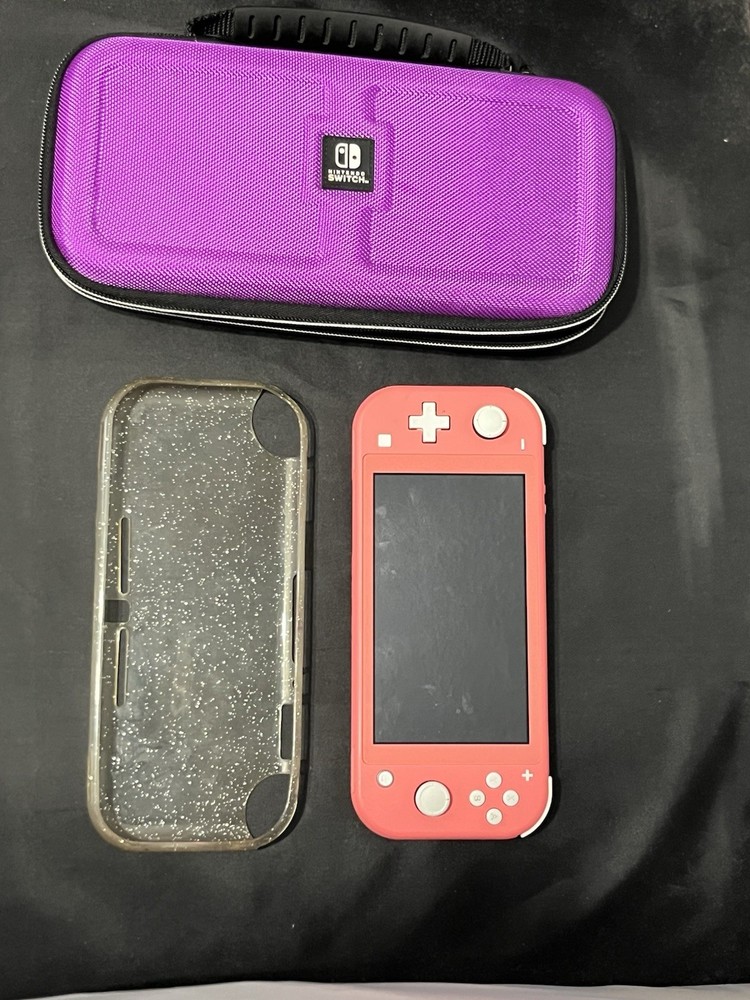 Nintendo Switch Lite Coral Handheld Console Headphone Jack Protective Case