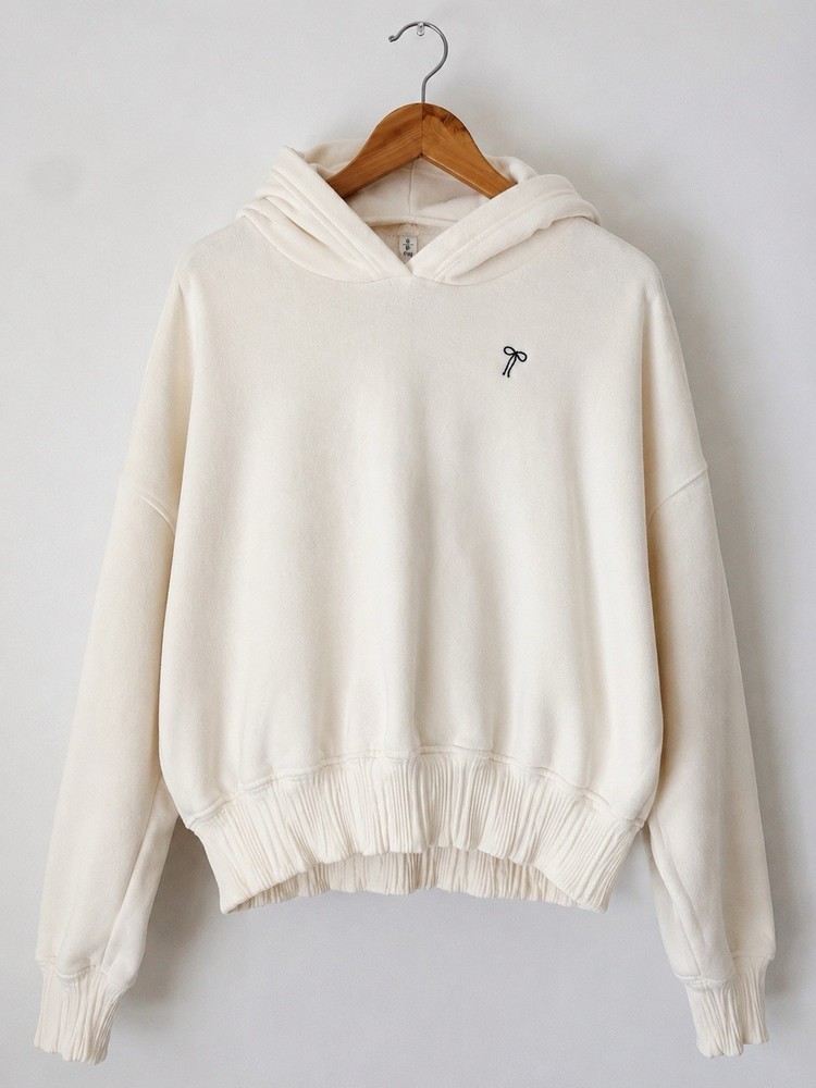 Aerie OFFLINE Cream Oversized Hoodie Soft Fleece Pullover Sweatshirt Small