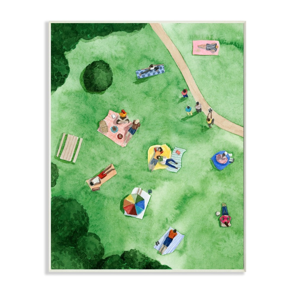 Stupell Kid's Summer Park Activities Friends Watercolor  13 x 19