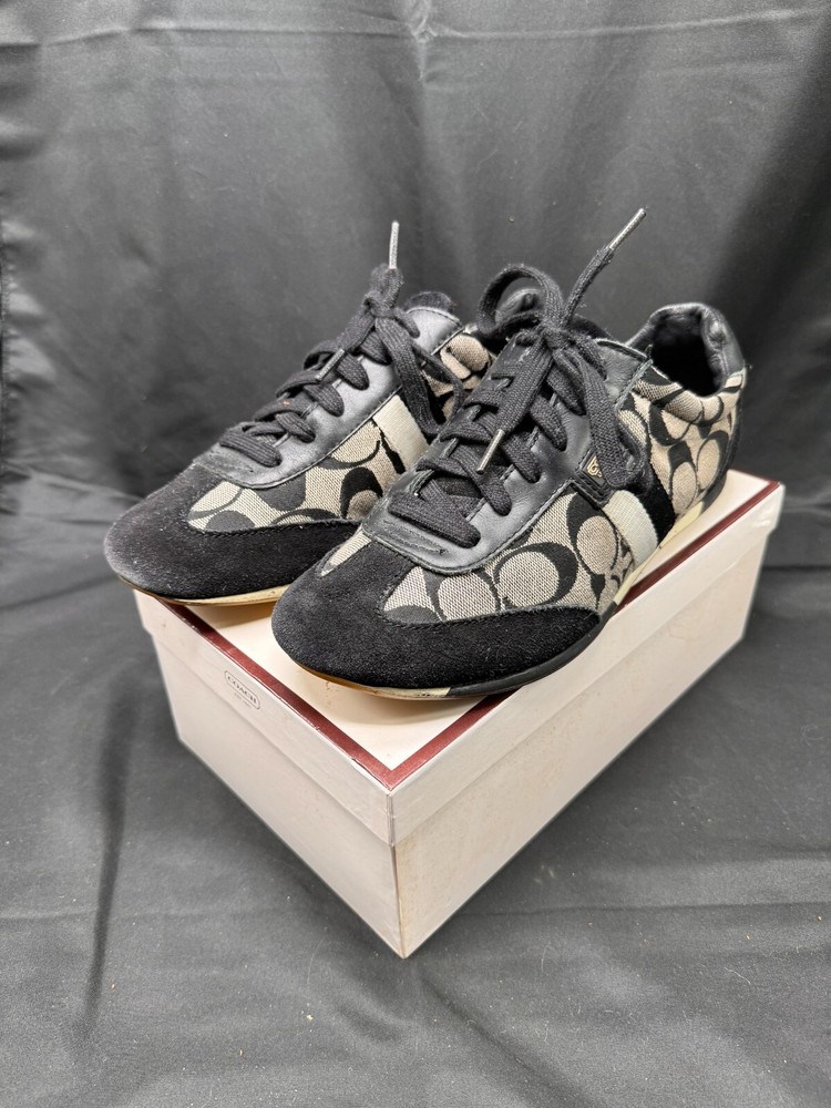 Coach Joss Q293 Black & Gray Casual Tennis Sneakers Size 8.5
