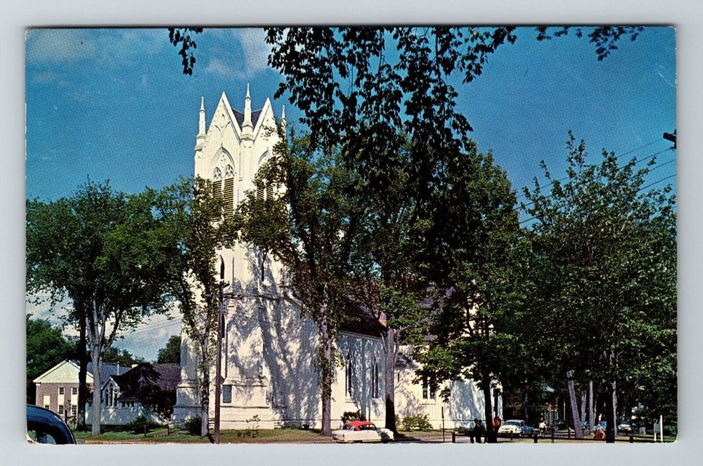Brunswick ME-Maine, First Parish Church, Religion, Outside, Vintage Postcard