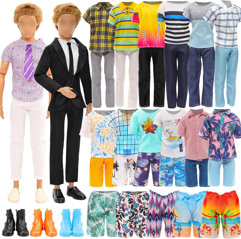 Miunana Lote 12 Artículos Ropa Muñeca para Niño Muñeca Incluye Aleatorio 4 PIEZAS Ropa Informal