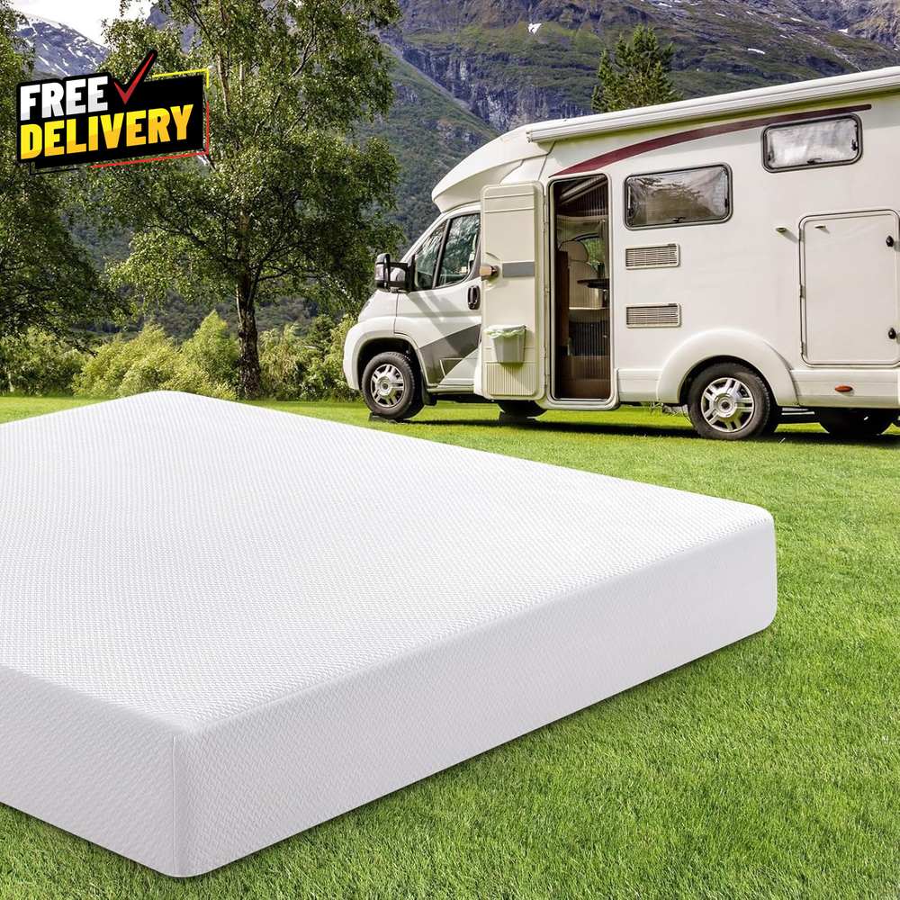 Short Queen RV Mattress 10 Inch with Tencel Cover Premier Cooling Green Tea/G...