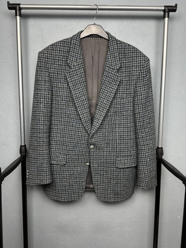 Harris Tweed Vintage Mens Wool Two Buttons Blazer Jacket Size 52 (L)