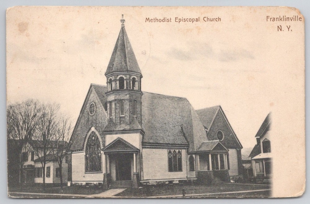 1907 Franklinville NY Methodist Episcopal Church Postcard Ferris