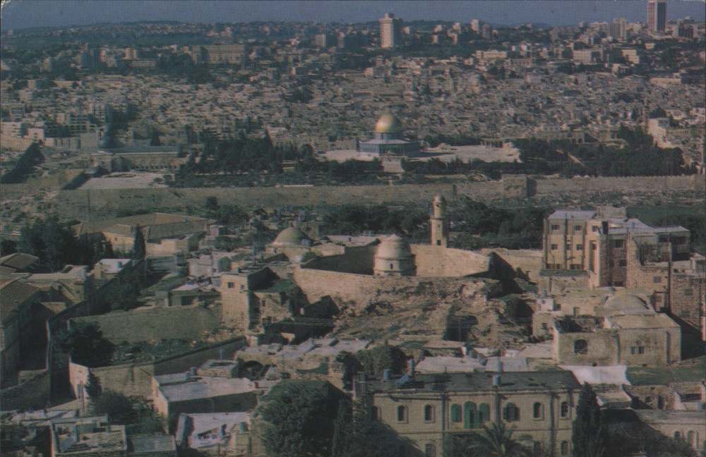 Garo M.N. Jerusalem, Israel Old City View from Mount of Olives Vintage Postcard