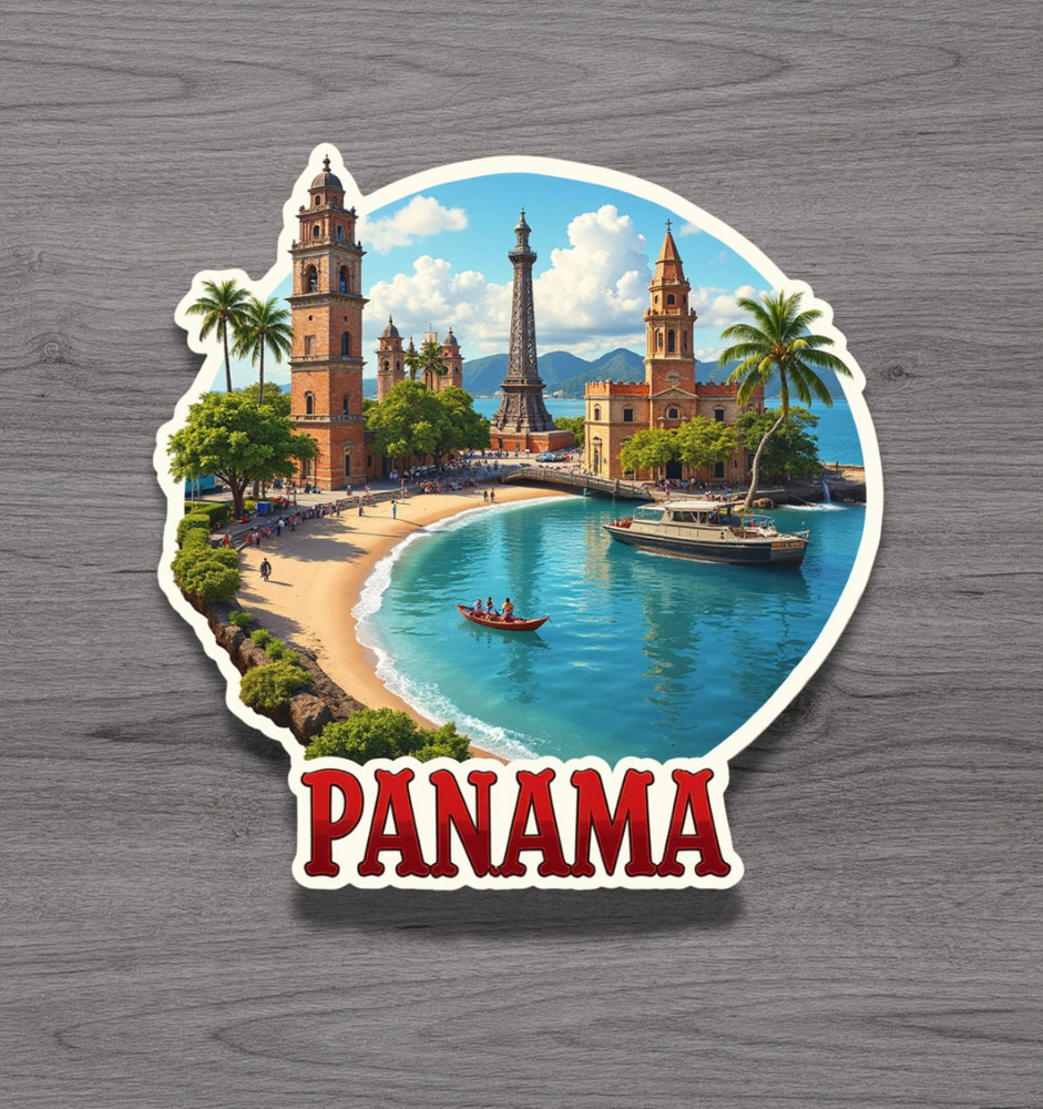 Panama Fridge Magnet or Laptop Sticker