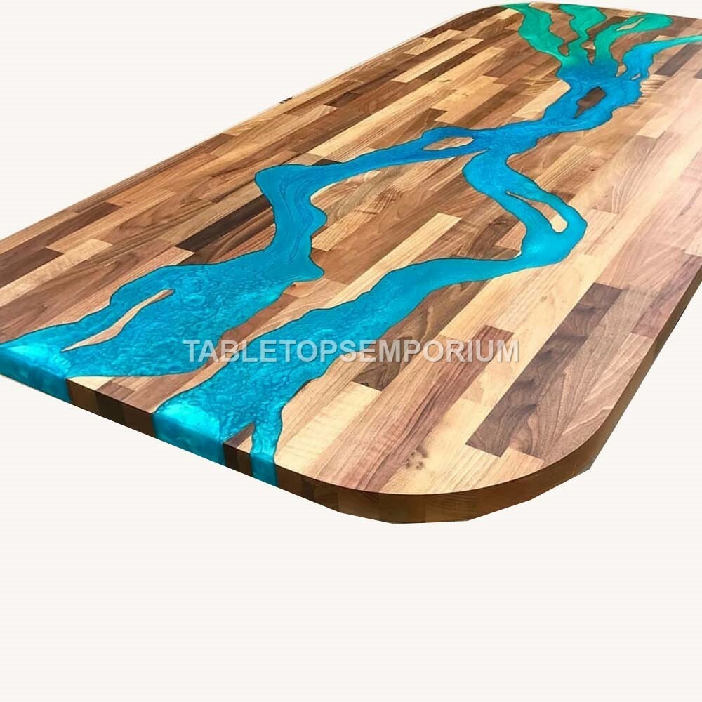 Custom Made Epoxy Resin Center Dining Table Tops, Kitchen Slab, Hallway Decors