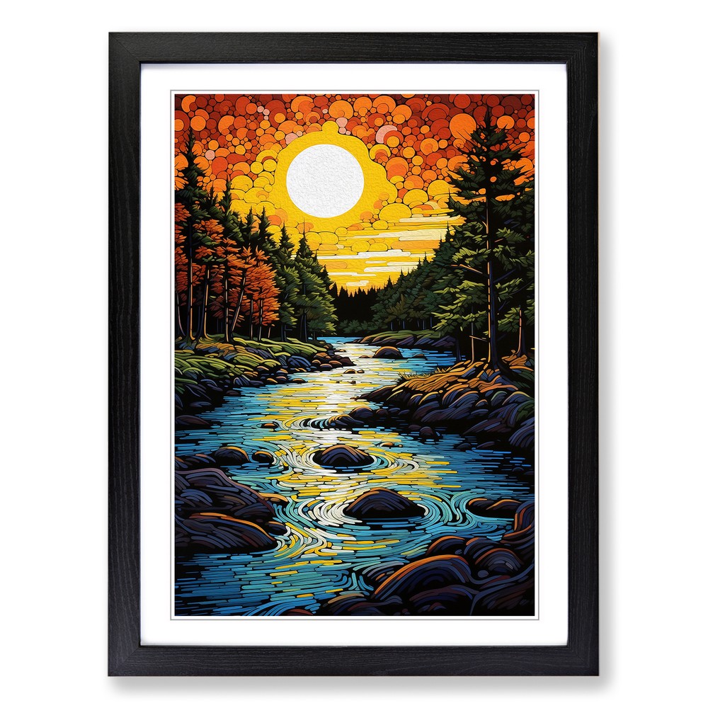River Pop Wall Art Print Framed Canvas Picture Poster Home Decor Living Room