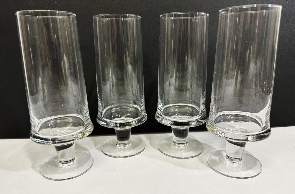 Iittala Finland Glass Marski Beer Footed Bar Glasses 10 oz Tapio Wirkkala