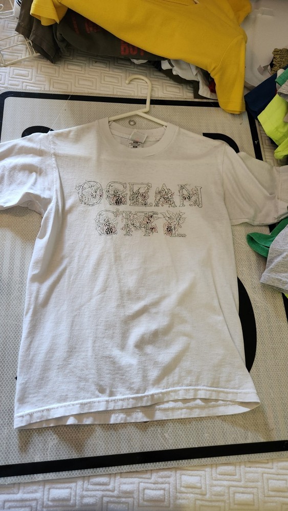 Fruit of the Loom BEST Men's White Graphic T-Shirt Crew Neck Size S