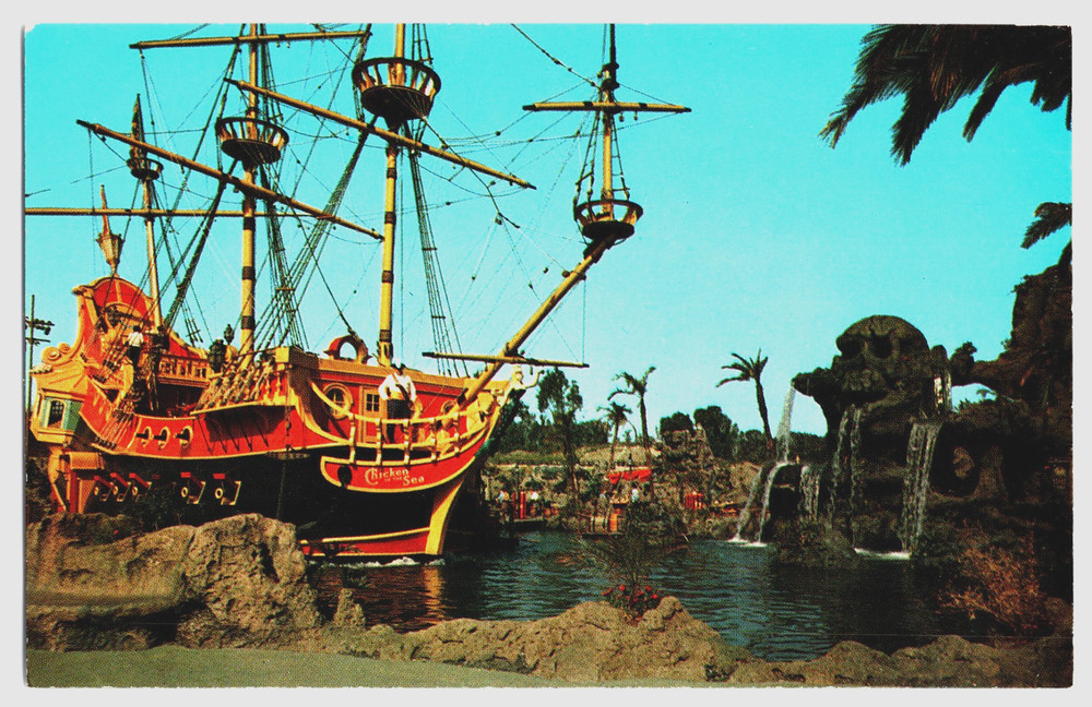 Anaheim California Disneyland Magic Kingdom Pirate Ship Vintage Photo Postcard