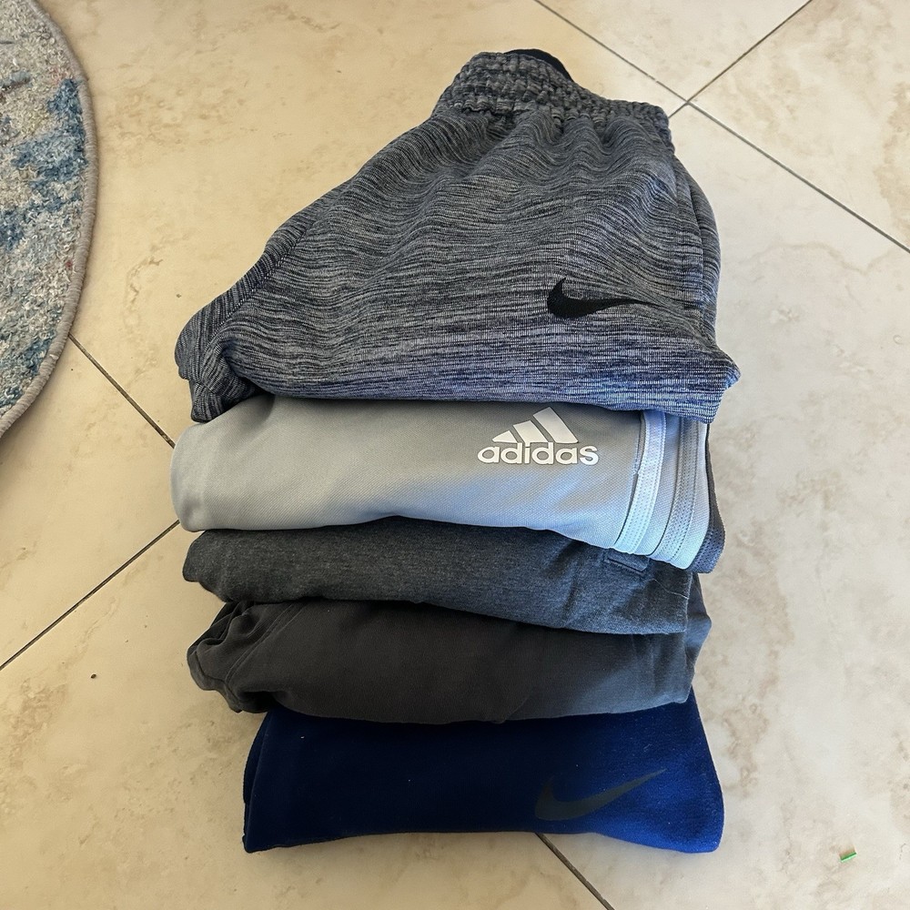 Adidas Nike Lot Of 5 Track Pants Mens Size S/M Sweatpants Joggers