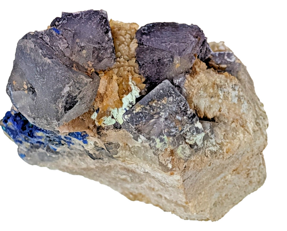 Fluorite Octahedrons Bingham NM Blue Purple Crystal Specimen + Loose Crystal