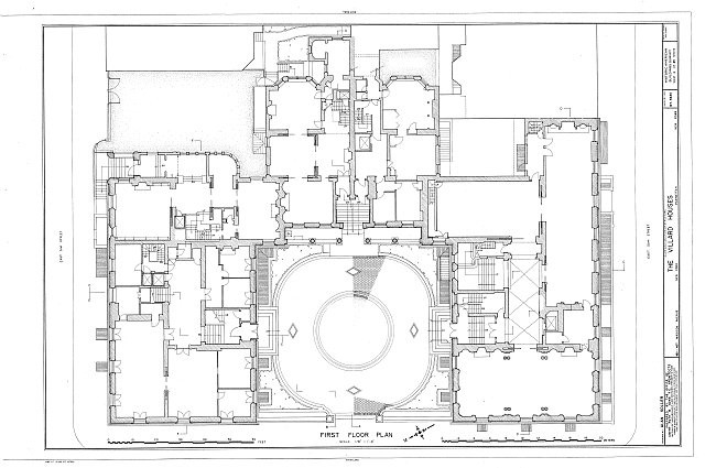 New York NY Villard Houses Madison Avenue 1900s First Floor Plan HABS