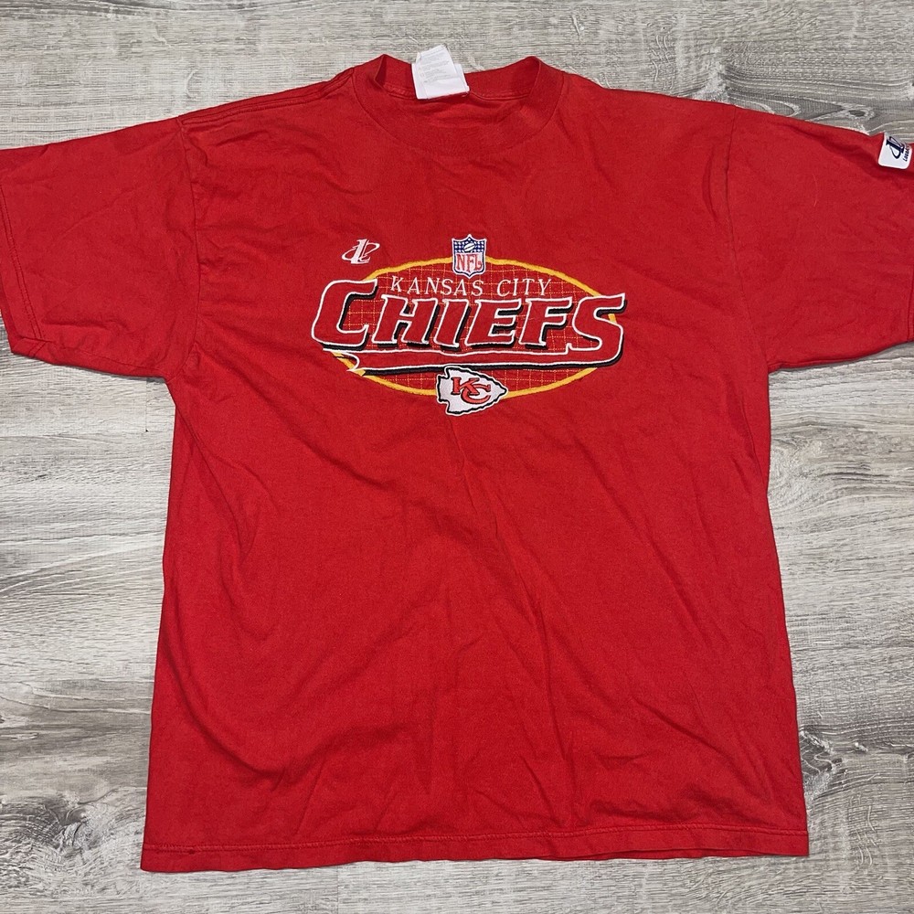 Vintage Kansas City Chiefs 90s Embroidered T-Shirt Mens Size L Logo Athletic KC