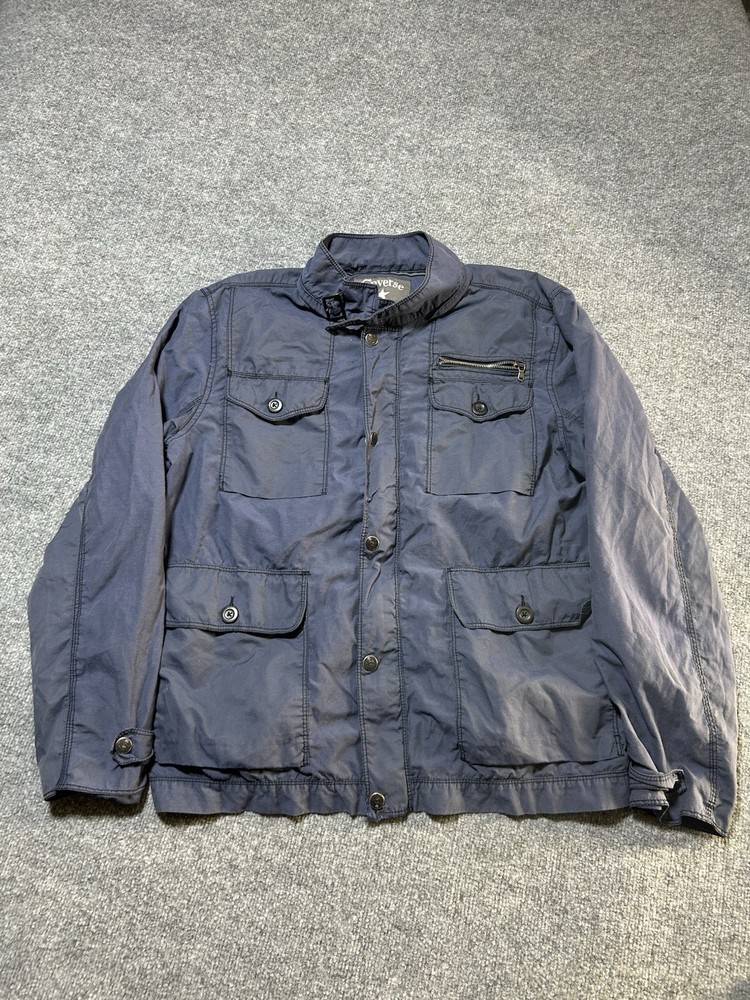 Vintage - Men's XL Converse All Star Blue Military Style Jacket - Cotton
