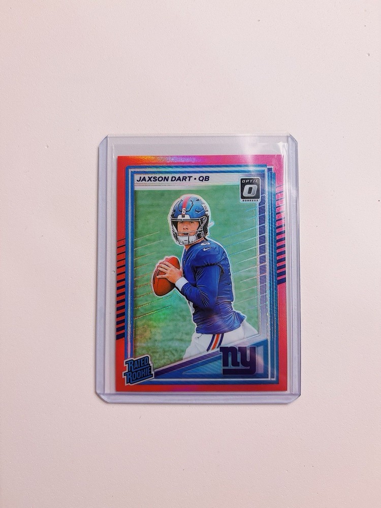 2025 Panini Donruss Rated Rookie Jaxson Dart #400 Optic Preview Pink Prizm (RC)