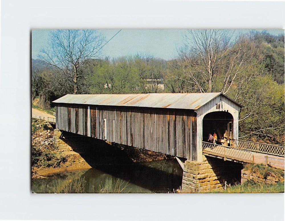 Postcard Cow Run Covered Bridge Ohio USA
