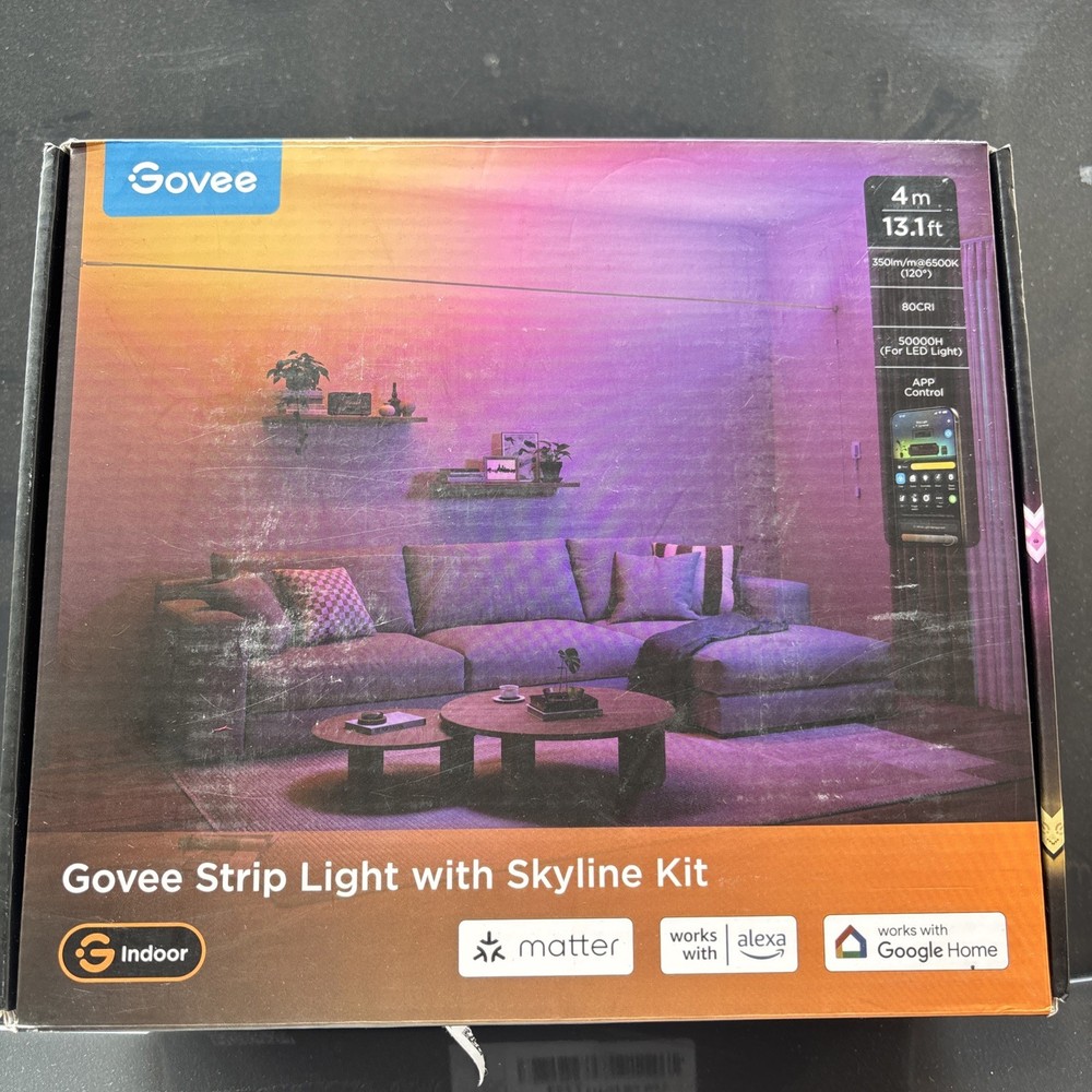 Govee Strip Light with Skyline Kit, 13.1ft Smart LED Strip Lights Work w Alexa