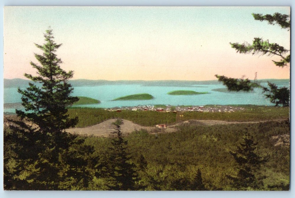 Acadia National Park Maine ME Postcard Frenchman's Bay And Bar Harbor c1920's-image