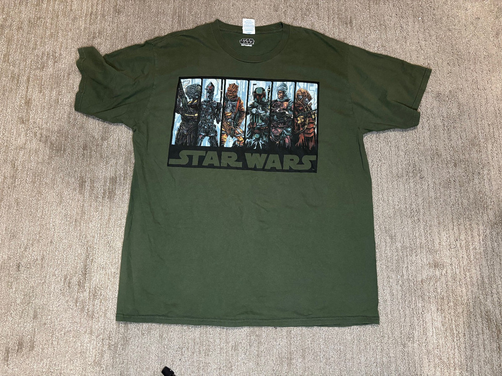 Star Wars Bounty Hunters T Shirt Mens Extra Large XL Green Boba Fett Vintage