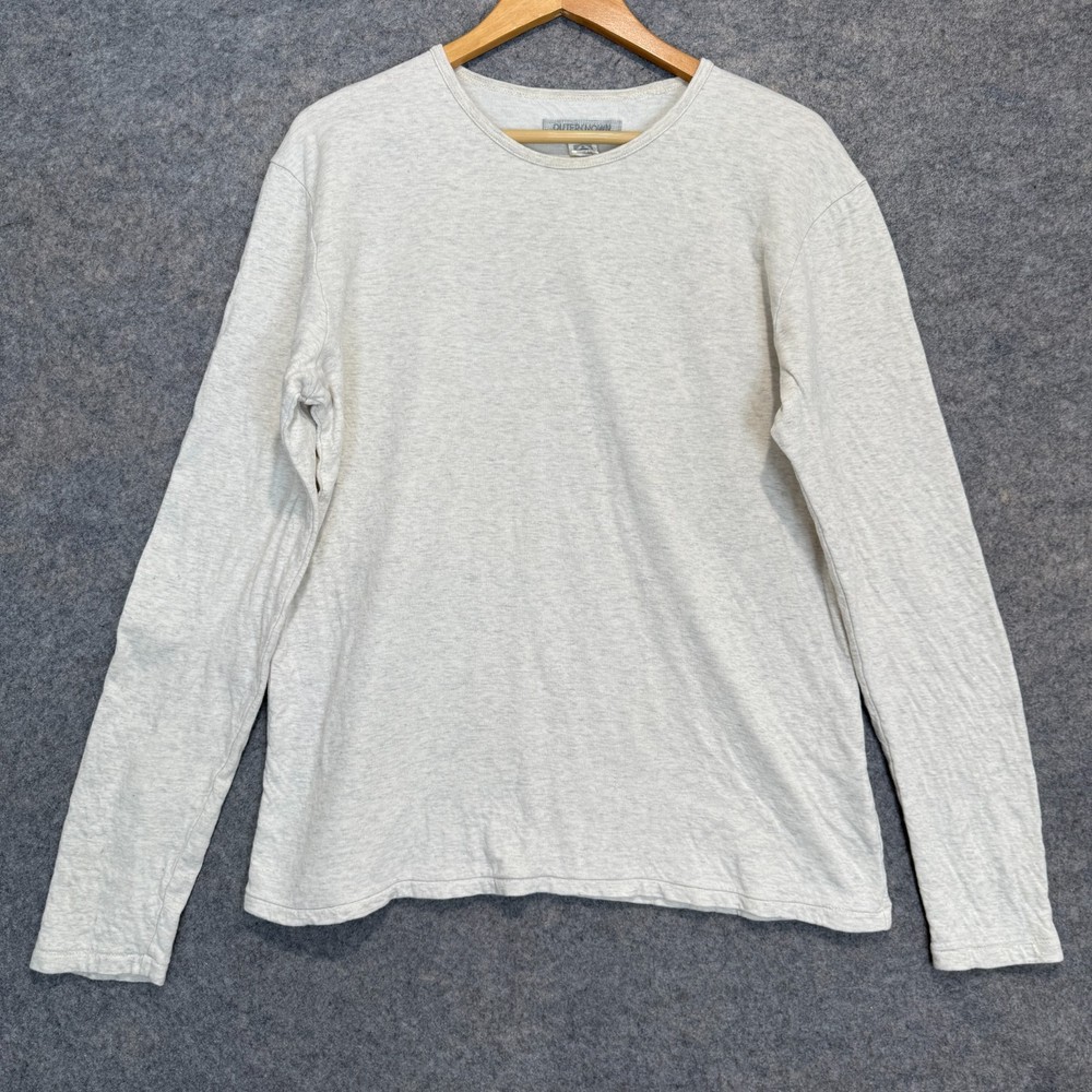 Outerknown Shirt Mens Large Long Sleeve Gray Cotton Crewneck Tee