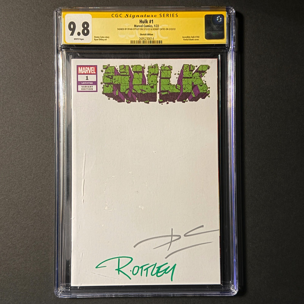 Hulk #1 Blank Sketch Edition CGC SS 9.8 Donny Cates Ryan Ottley Signed 2022