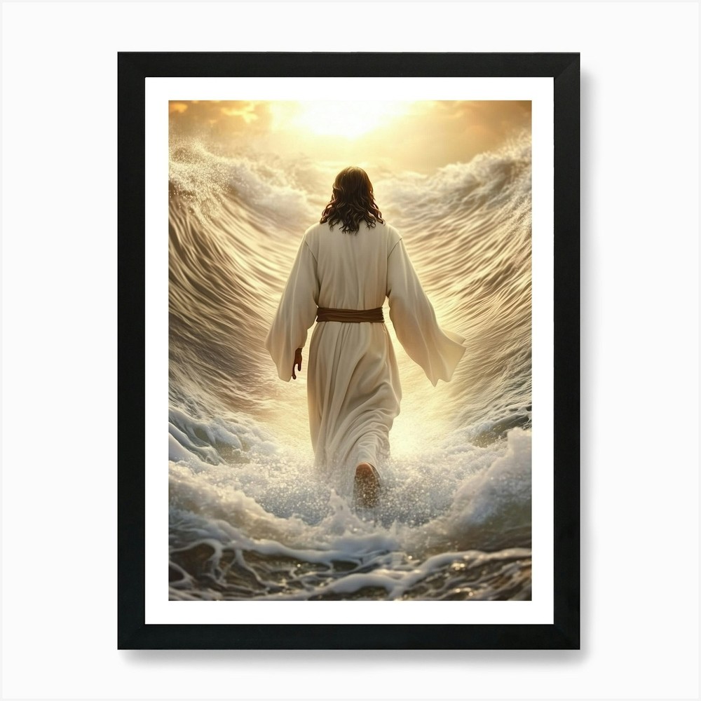 Jesus In The Water Art Print Framed Wall Art Poster Canvas Print Picture