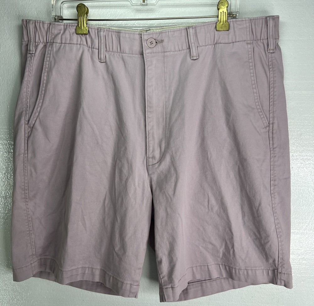 Levis Mens XX Chino EZ Shorts Size XL Pink Drawstring Flexible Waist Elastic EUC