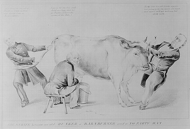New York 1848 Zachary Taylor Van Buren Cass Political Cartoon Free Soil