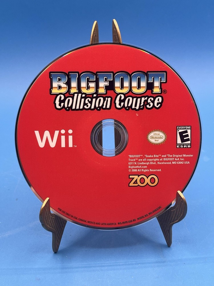 Nintendo Wii Bigfoot Collision Course Disk Only Tested