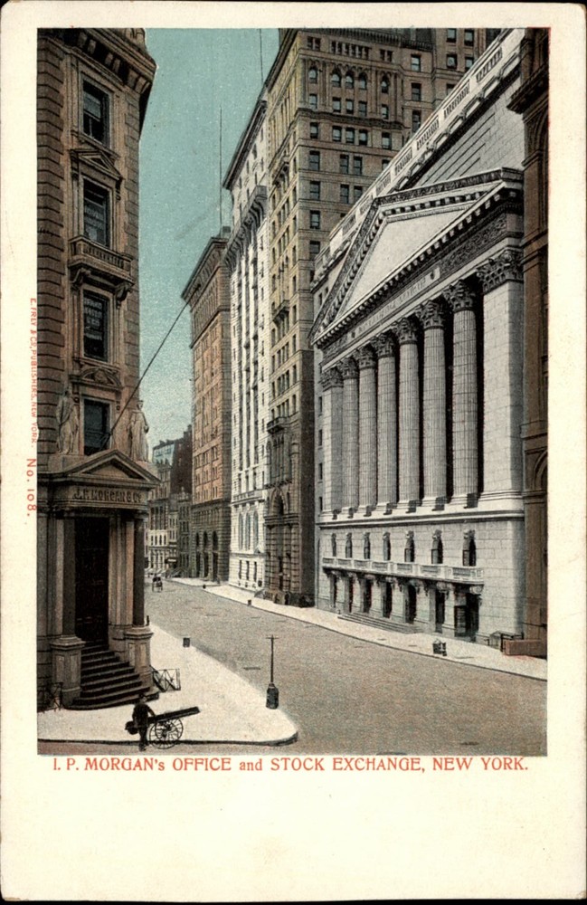 JP Morgans Office Stock Exchange New York City UDB unposted c1905 postcard m649