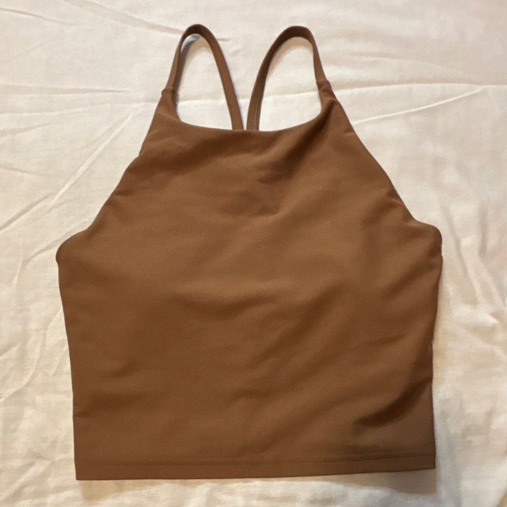 Old Navy Active PowerSoft Light Support Racerback Wireless Sports Bra Brown S