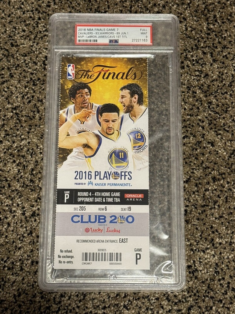 2016 NBA FINALS GAME 7 FULL TICKET PSA 9 CAVS 1st TITLE/MVP LEBRON JAMES