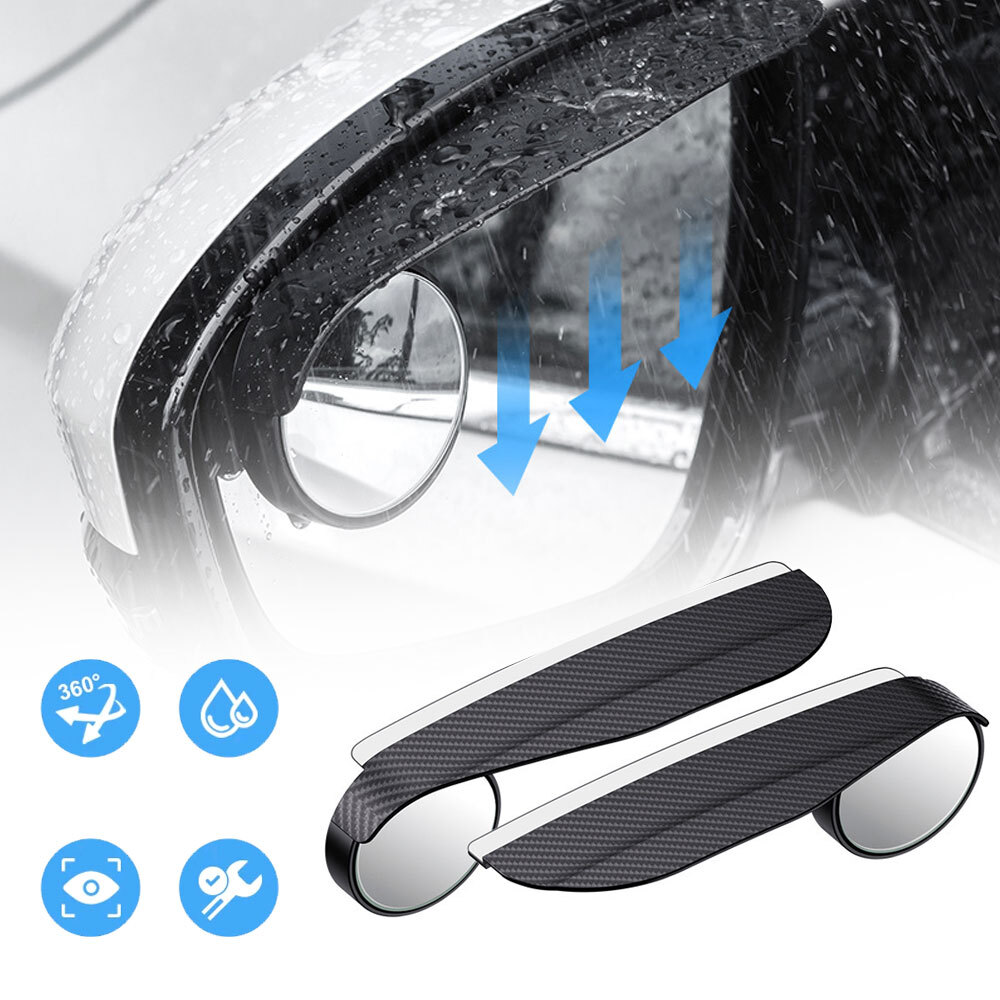 2pcs Car Rearview Mirror Rain Eyebrow Visor Side Blind Spot Mirror Accessories