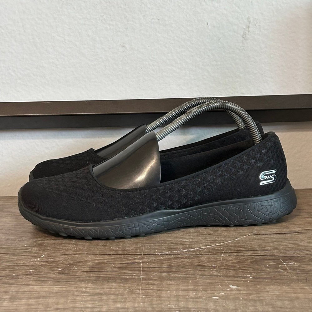 Skechers Microburst One Up Women’s Slip-On Shoes Size 10 Black