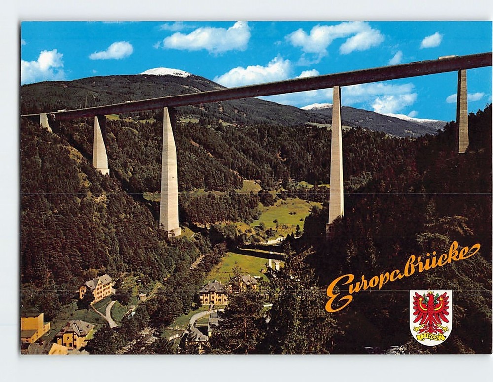 Postcard Europabrücke Schönberg im Stubaital Austria